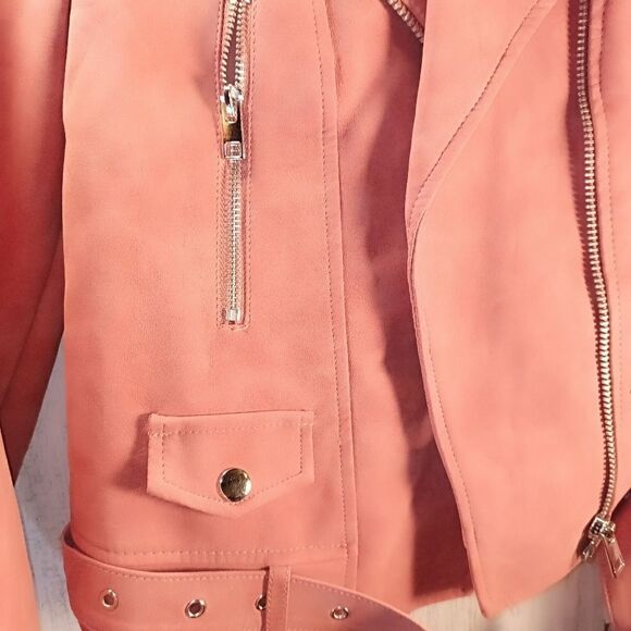 Nwot Forever 21 Moto Jacket PINK jacket - Picture 4 of 8